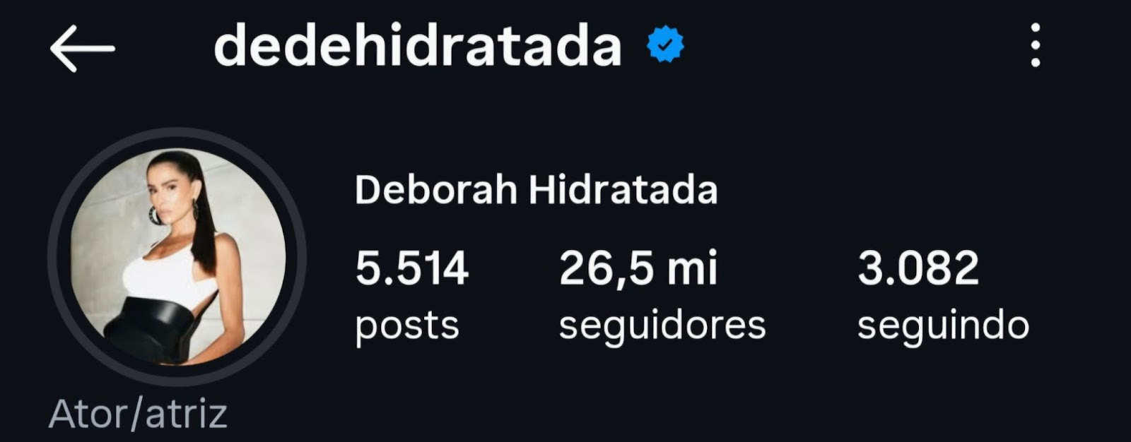 Reprodução / Instagram (@dedehidratada)